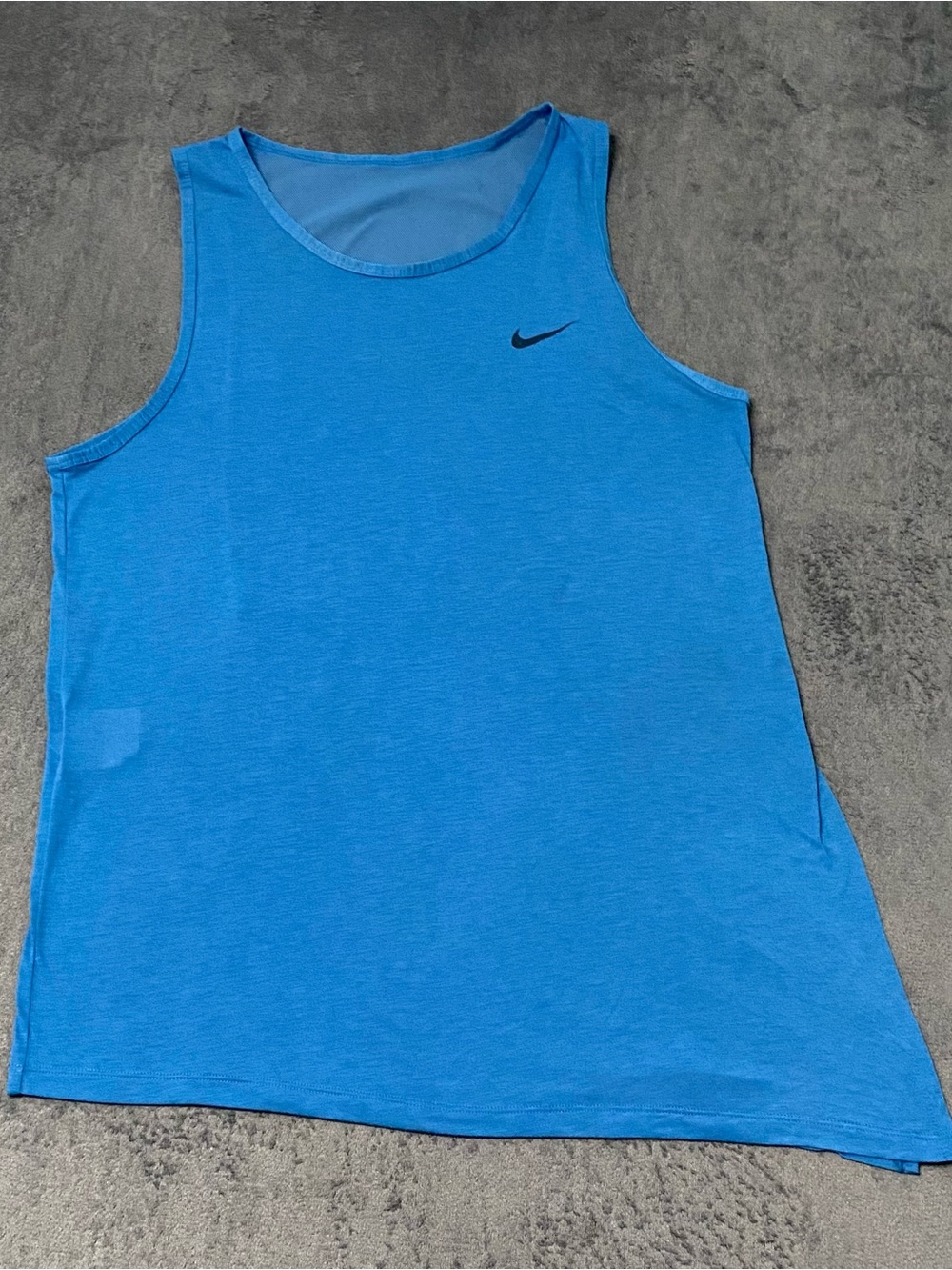 Nike Tank Top Womens M Blue Mesh back Dri-fit Breathe Training Shirt Sporty